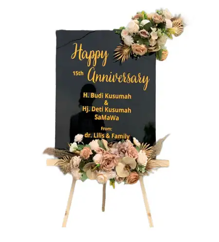 Papan Bunga Akrilik Wedding Outdoor Bekasi